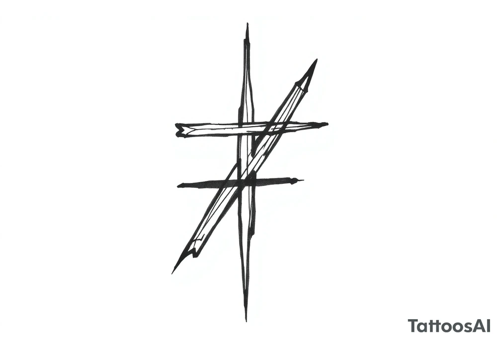 Thick straight asterisk symbol tattoo idea