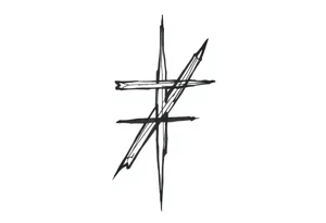 Thick straight asterisk symbol tattoo idea