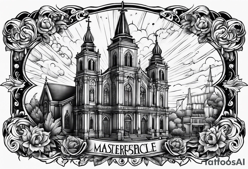 cathedral on fire tattoo idea