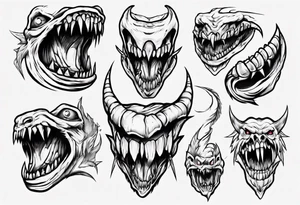 monster teeth tattoo idea