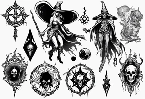 witch necromancer like a path of exile games tattoo idea