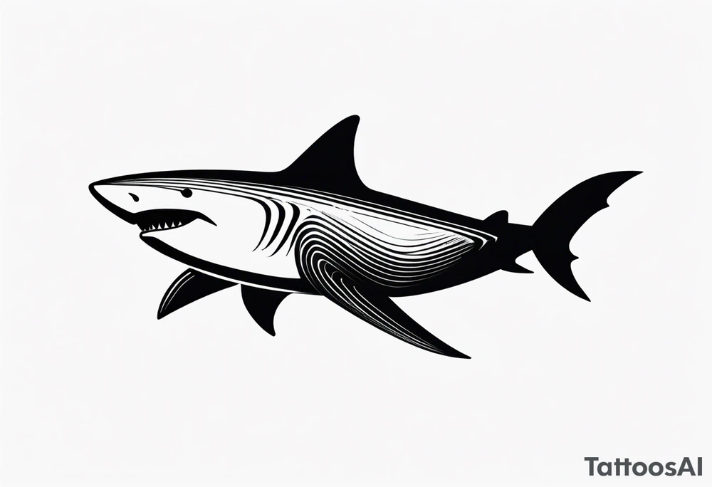 Stylized Shark Fin tattoo idea