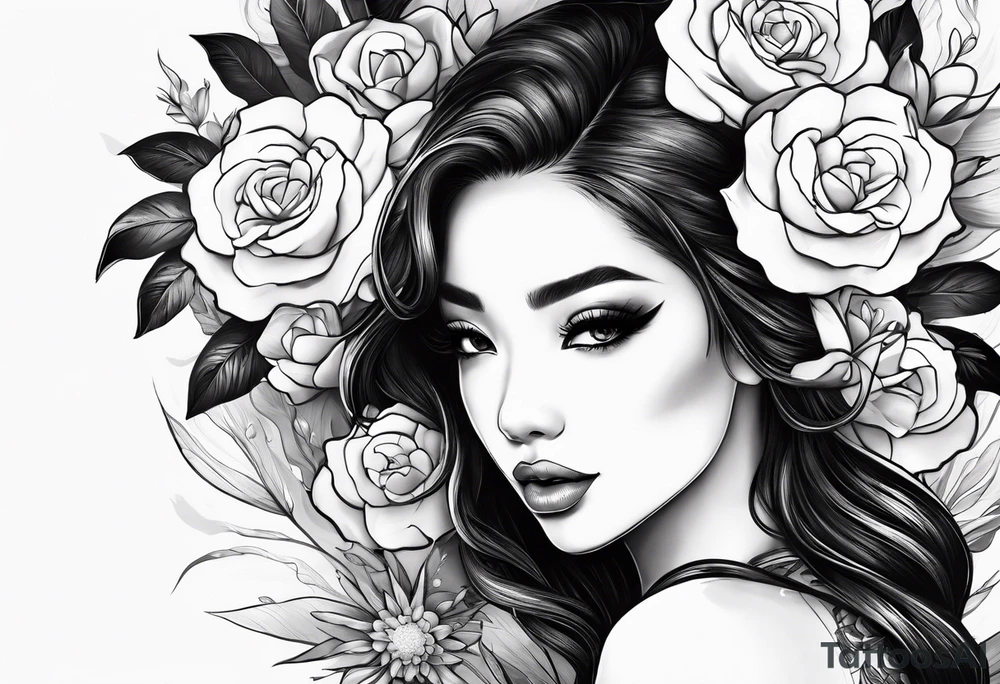 Nylah mariè 22/06/24 with flowers tattoo idea