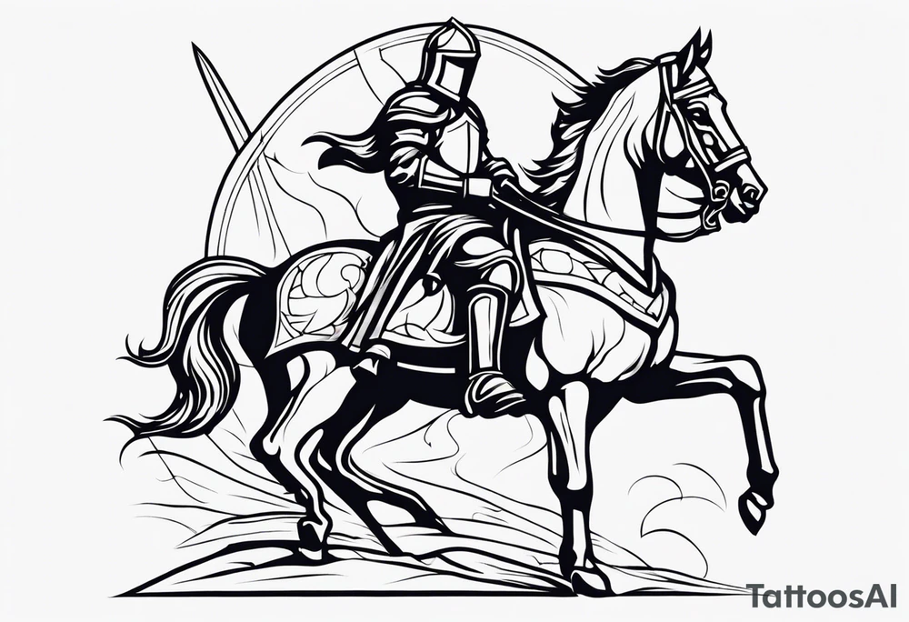 Templer knight on horse tattoo idea