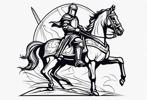 Templer knight on horse tattoo idea