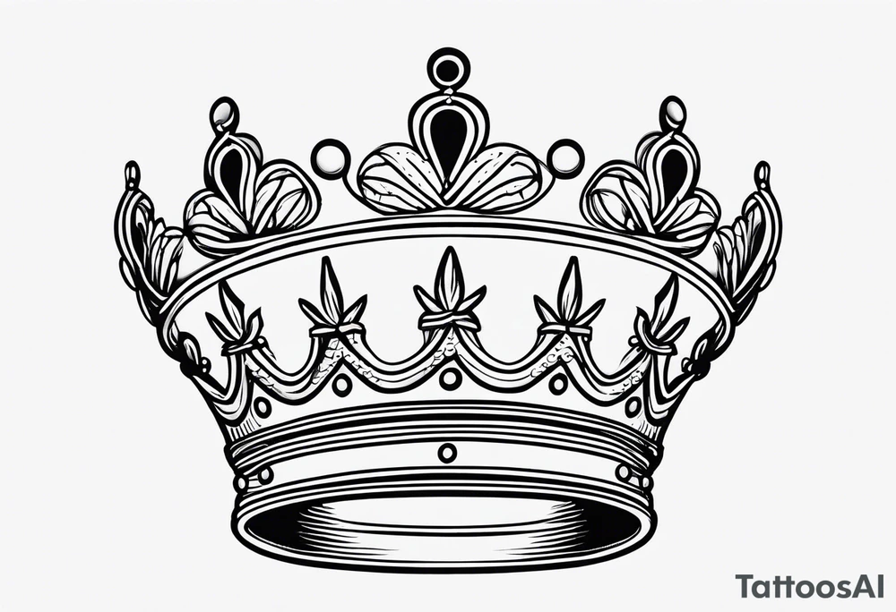 Single line crown tattoo idea