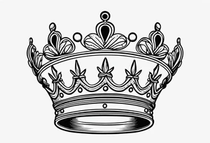 Single line crown tattoo idea