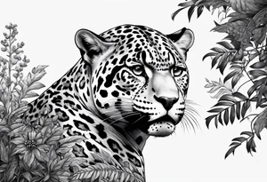 jaguar running, top side view tattoo idea