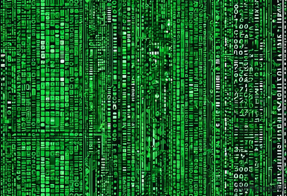 cascading green matrix code from the movie tattoo idea