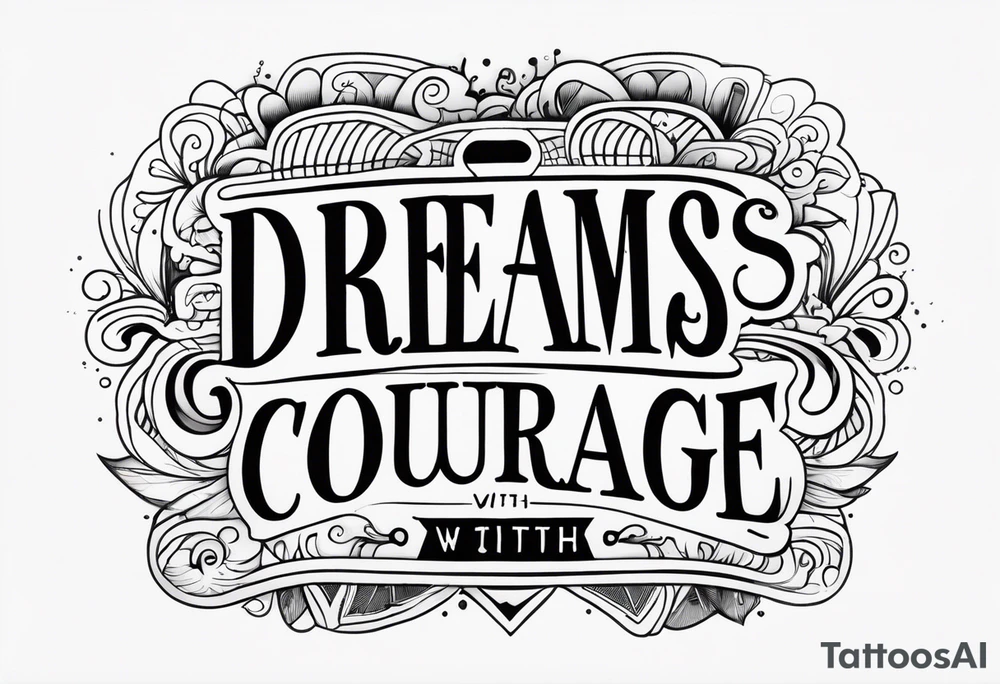 Dreams begin with courage tattoo idea