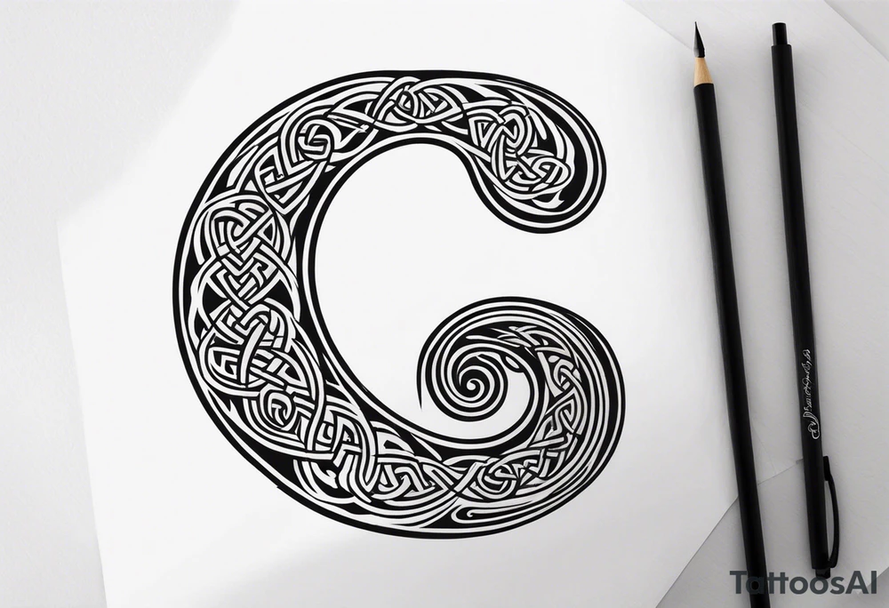 Celtic style bass clef tattoo idea