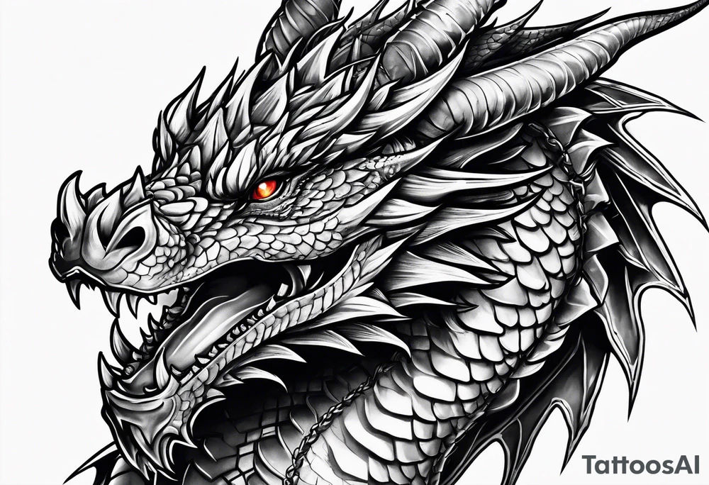 dragon with armor tattoo idea