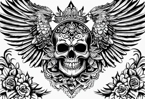 Phoenix mexican skullstyle tattoo idea