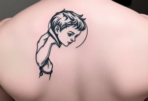 i want a boy reaching out to Jesus hand while falling into the emboss tattoo idea