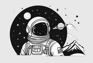 astronaut tattoo idea