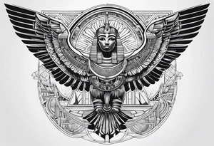 egyptian, symmetrical, chest tattoo tattoo idea