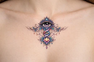 dna or conciousness under breast tattoo third eye tattoo idea
