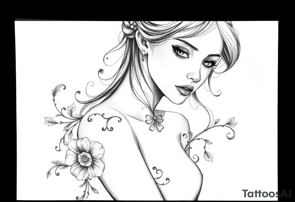 Gothic girl tattoo idea