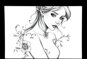 Gothic girl tattoo idea