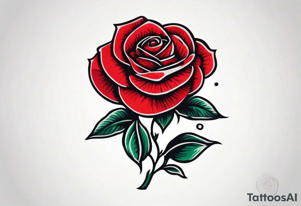 red rose,Mexican hat tattoo idea