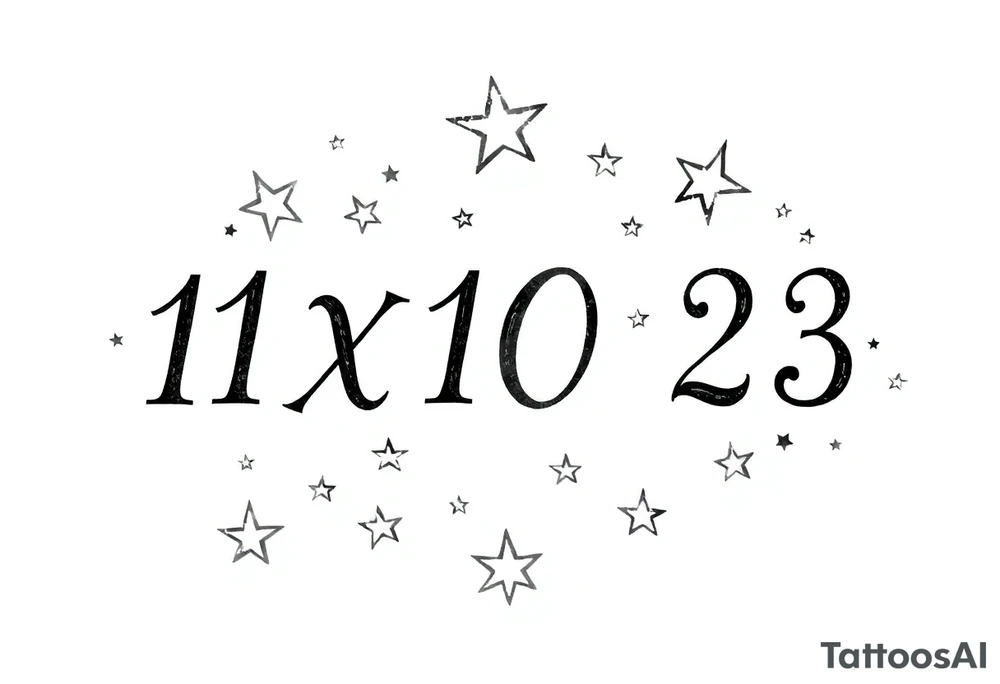 1x10^23 surrounded by stars tattoo idea