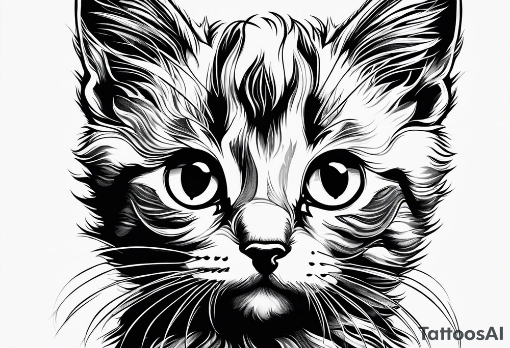 Cute kitten tattoo idea