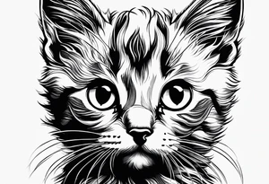 Cute kitten tattoo idea