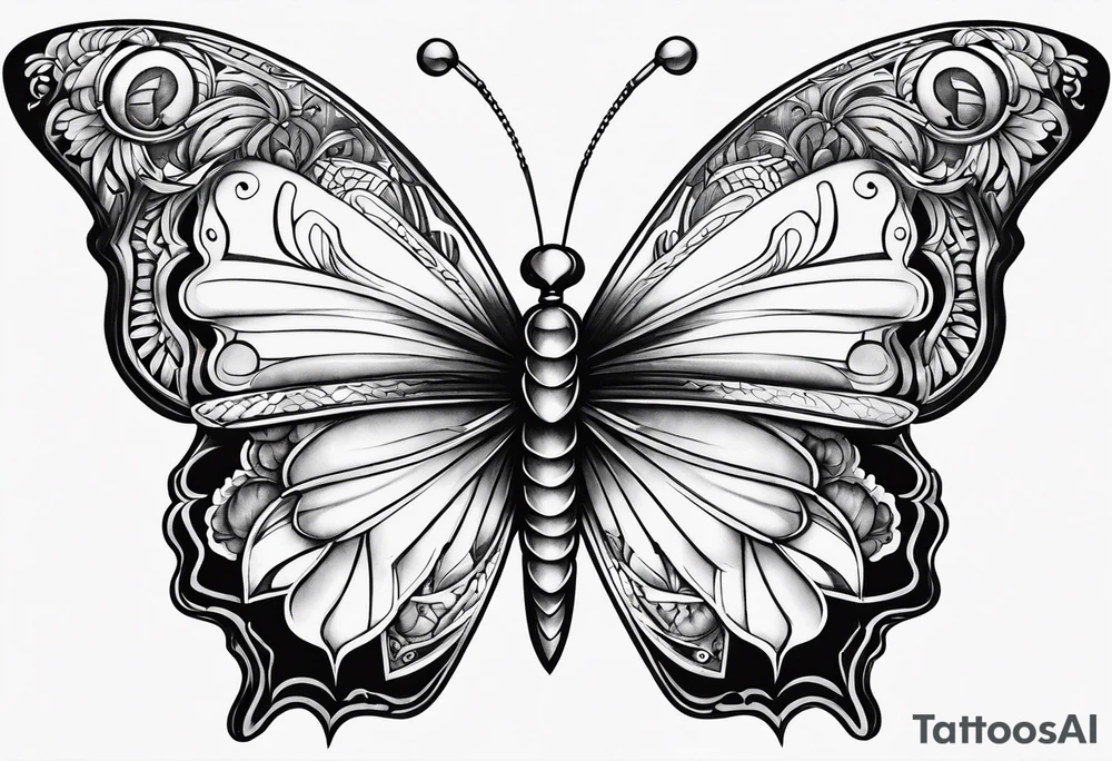 Warrior butterfly tattoo idea