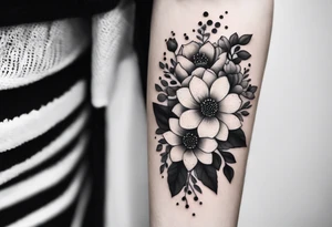 Small bouquet of flowers tattoo idea
