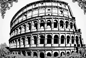 Weathered Roman colosseum tattoo idea