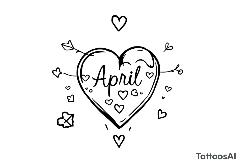 April heart tattoo idea