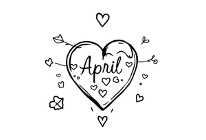 April heart tattoo idea