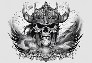Valhalla mist fog lightning tattoo idea