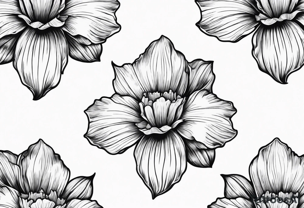 Daffodil birth flower chain tattoo idea