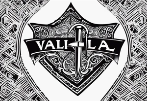 Valhalla Stairs sword shield axe armour tattoo idea