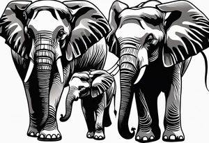 mother daughter , elephants tattoo idea