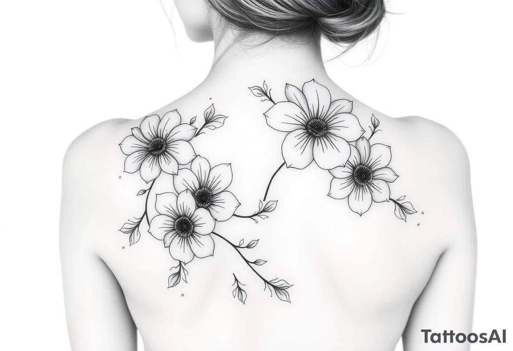 Flowers on your back woman tattoo idea