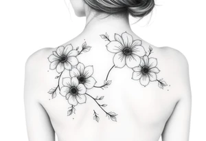 Flowers on your back woman tattoo idea