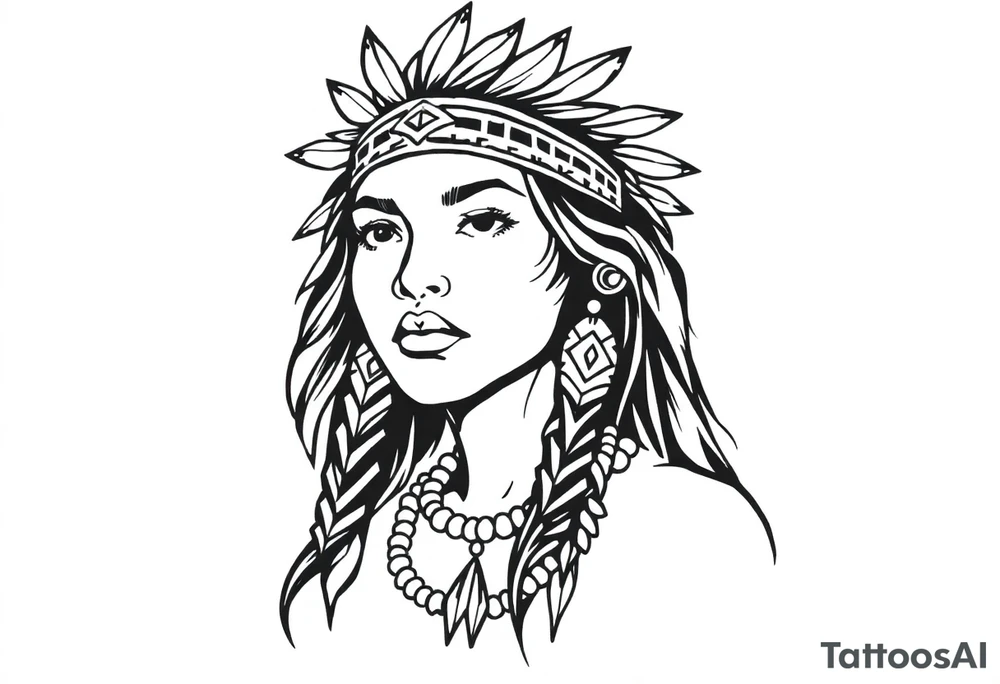 Native American female tattoo idea