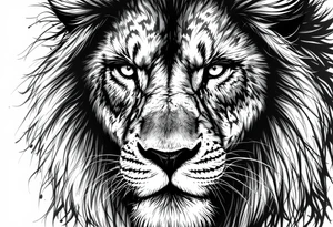 powerful majestic lion, close-up tattoo idea