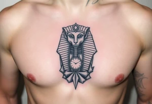 6. Esfinge descompuesta
Rostro de la Gran Esfinge, pero desmoronándose en bloques de piedra o arena flotante.

Puedes combinarlo con un reloj de arena dentro del pecho. tattoo idea