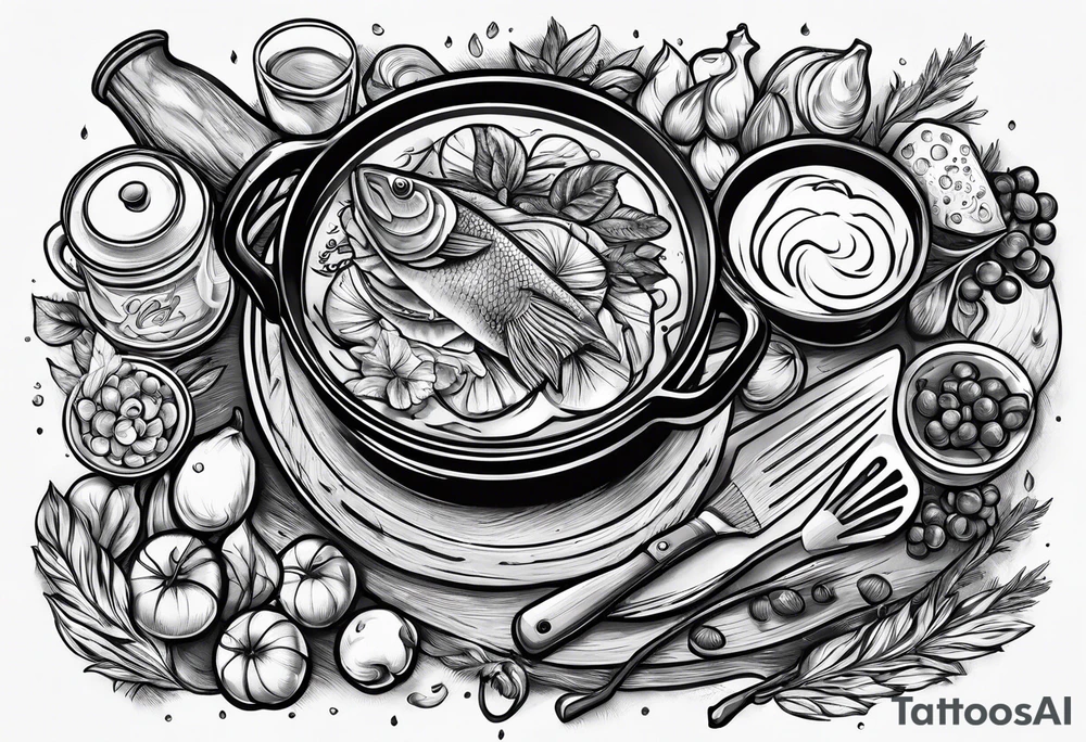 Camp cooking tattoo idea