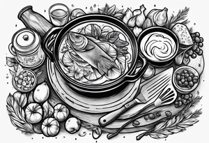 Camp cooking tattoo idea