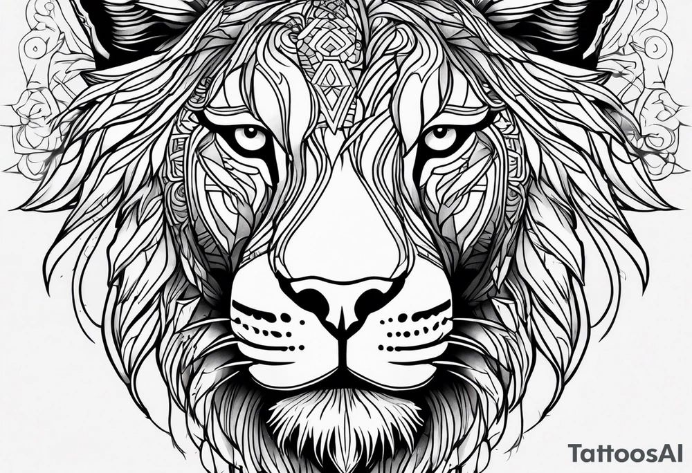 Um leão para fechar os braços tattoo idea