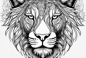 Um leão para fechar os braços tattoo idea