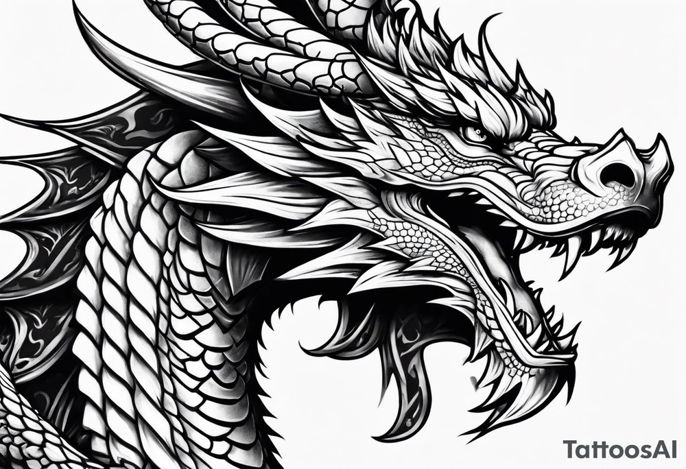 LONG TAIL DRAGON tattoo idea
