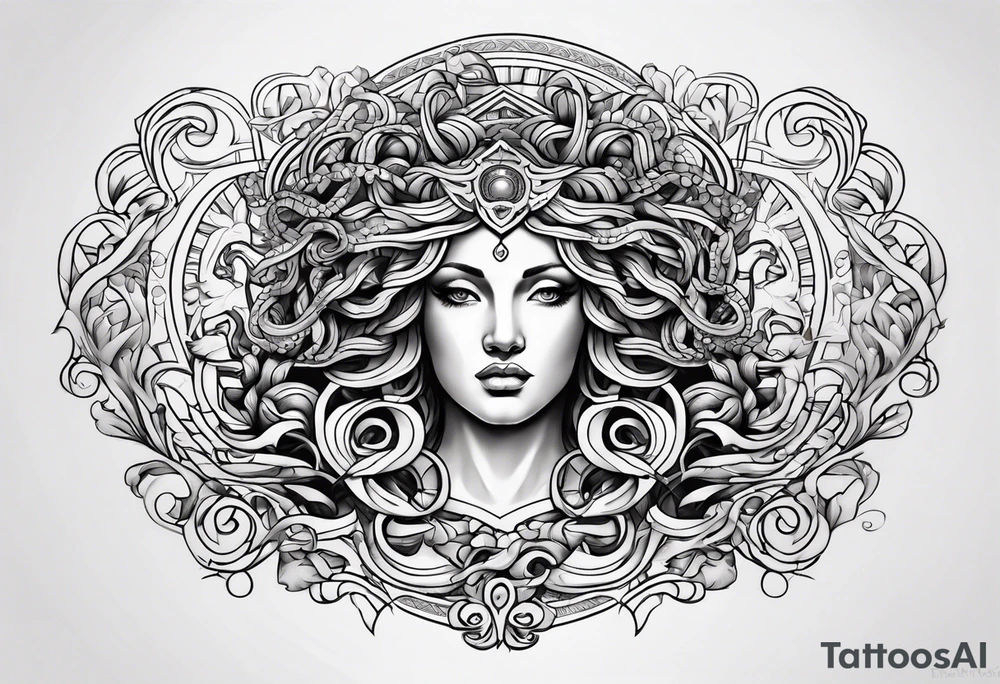 Meander with Medusa tattoo idea