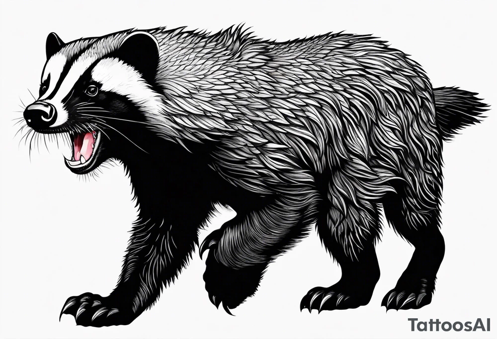 honey badger climbing over shoulder
, claws tattoo idea