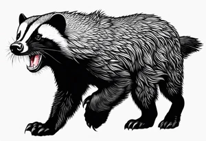 honey badger climbing over shoulder
, claws tattoo idea