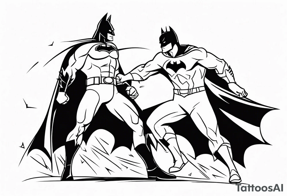 batman fighting superman tattoo idea